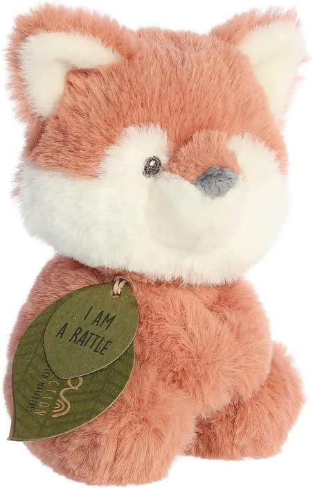 Aurora, 23365, ebba Baby Eco Francis Fox Kit Rattle, 6In, Recycled Soft Toy, Brown