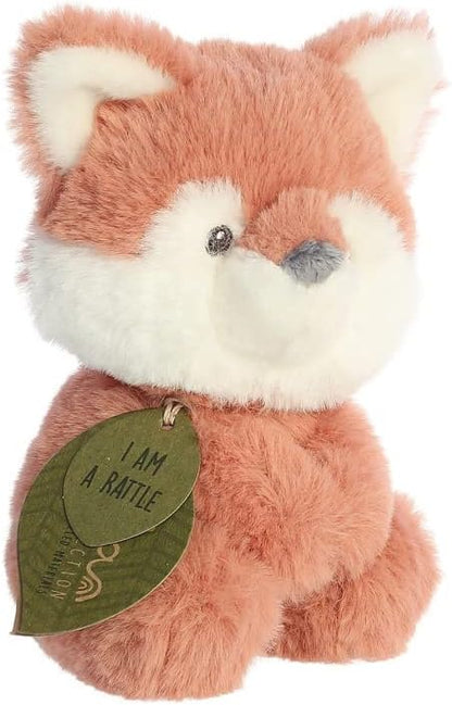 Aurora, 23365, ebba Baby Eco Francis Fox Kit Rattle, 6In, Recycled Soft Toy, Brown