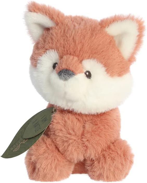Aurora, 23365, ebba Baby Eco Francis Fox Kit Rattle, 6In, Recycled Soft Toy, Brown