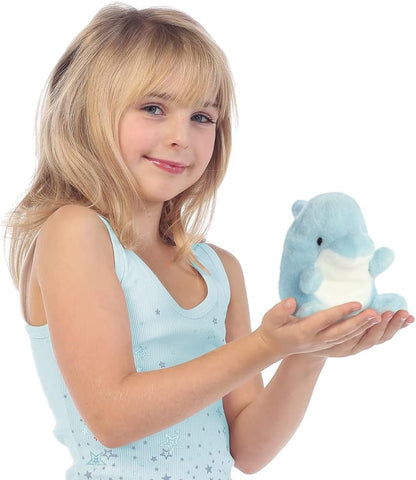 Aurora, 33684, Palm Pals Clicks Dolphin, 5In, Soft Toy, Blue