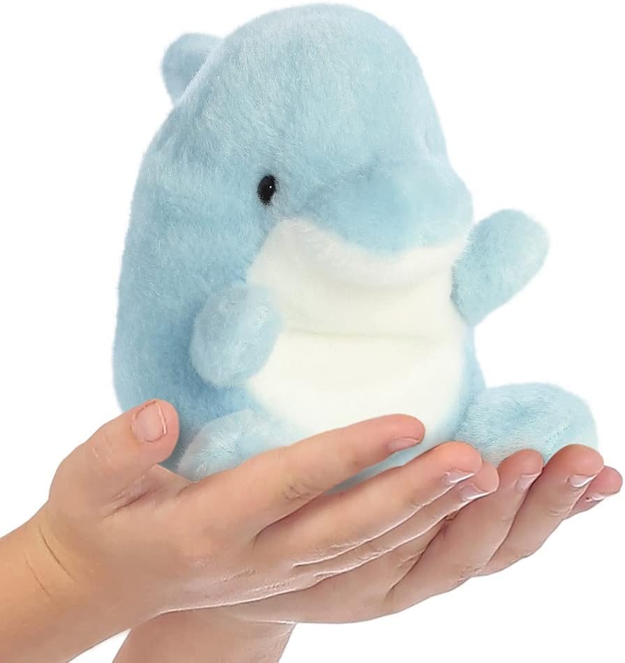 Aurora, 33684, Palm Pals Clicks Dolphin, 5In, Soft Toy, Blue