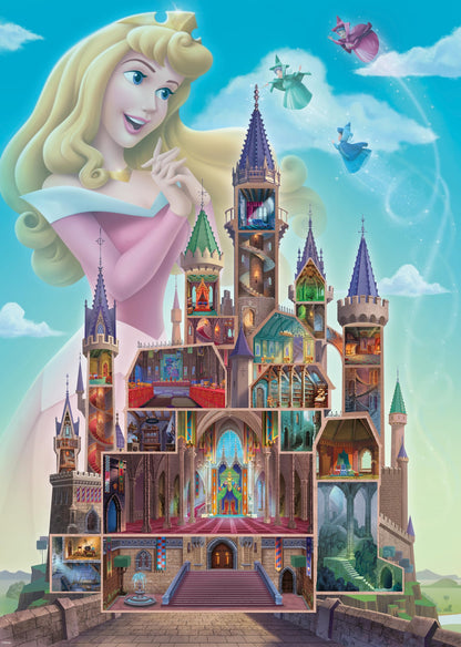 Ravensburger 12000266 - Disney Castles: Aurora - 1000 pieces jigsaw puzzle – Puzzle for adults and kids age 14 years up, disney jigsaw, disney gifts