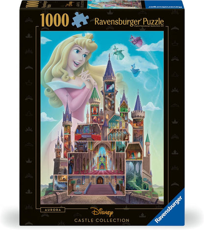 Ravensburger 12000266 - Disney Castles: Aurora - 1000 pieces jigsaw puzzle – Puzzle for adults and kids age 14 years up, disney jigsaw, disney gifts