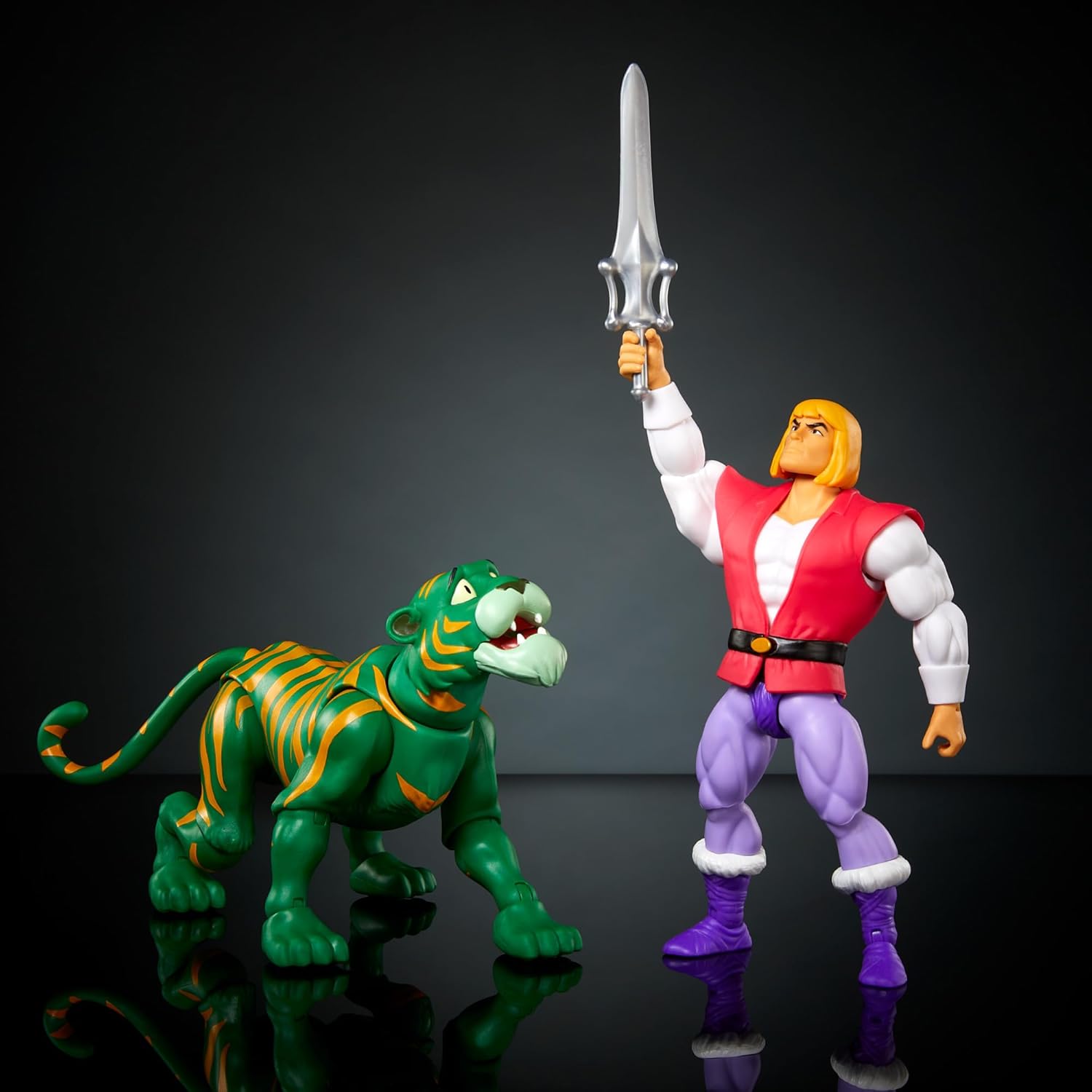 Masters of the Universe Origins Action Figure 2-Pack, Cartoon Collection Prince Adam and Cringer, MOTU 5.5-Inch Scale Toys, 16+ Articulations, HTH30