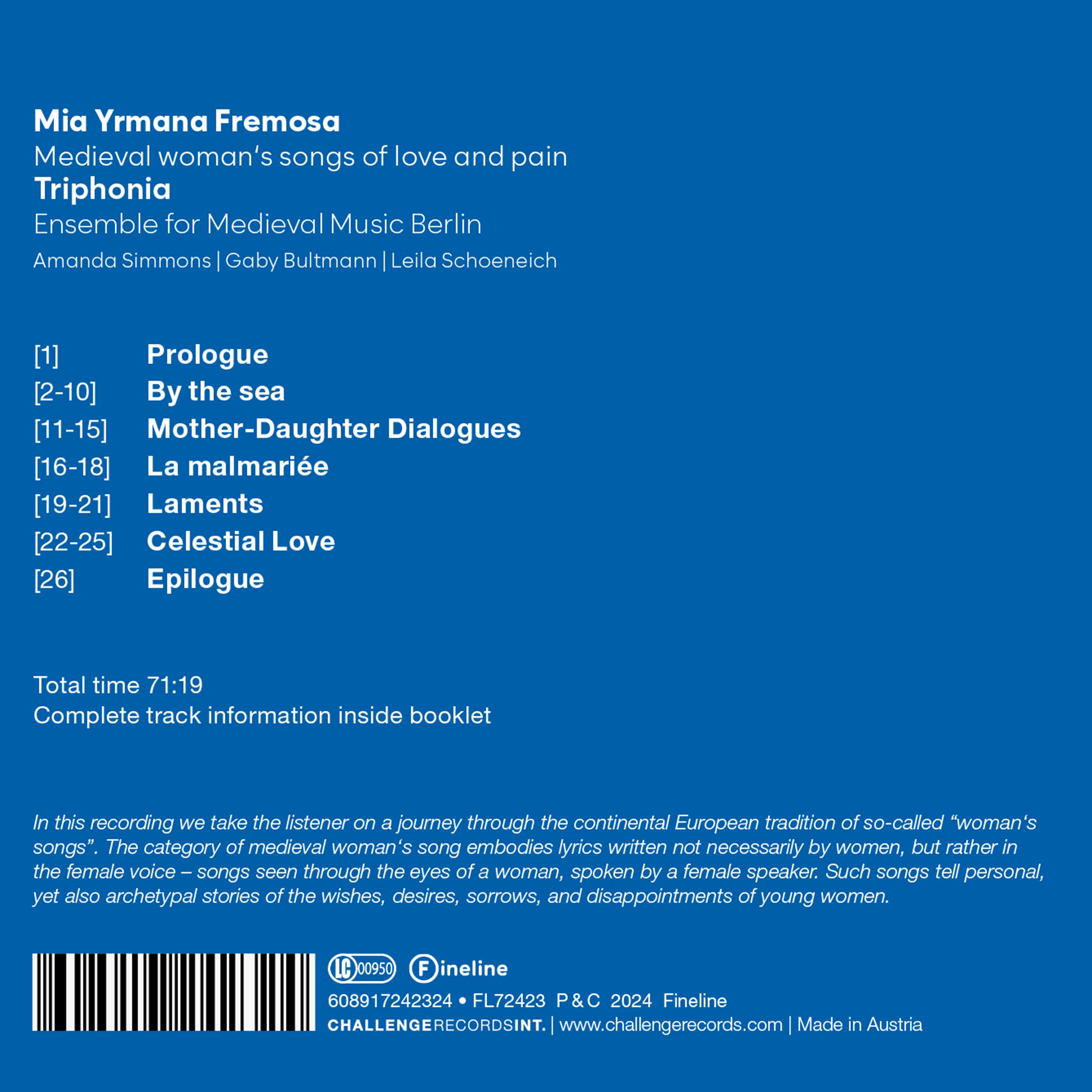 Mia Yrmana Fremosa: Medieval Woman's Songs of Love and Pain