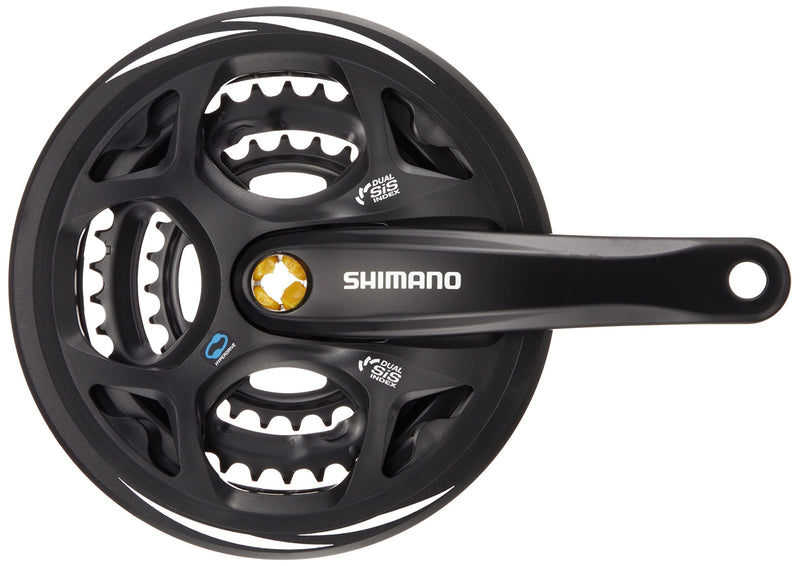 Shimano FC-M311 Altus square taper chainset, 48/38/28T, with chainguard, 175 mm