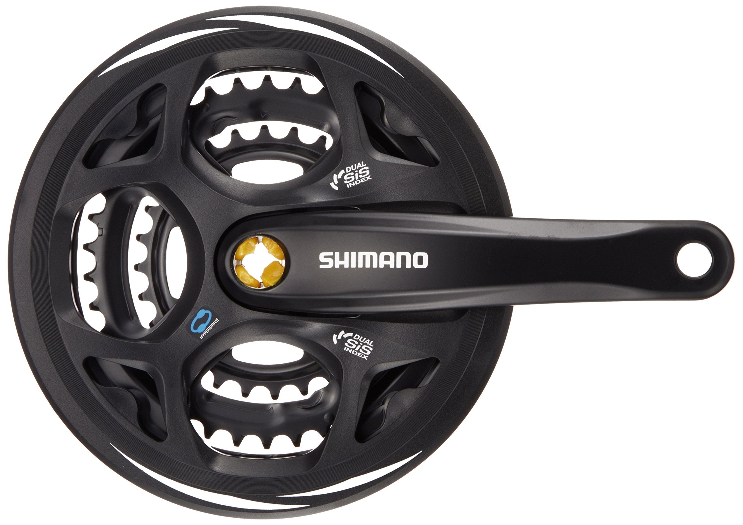 Shimano FC-M311 Altus square taper chainset, 48/38/28T, with chainguard, 175 mm