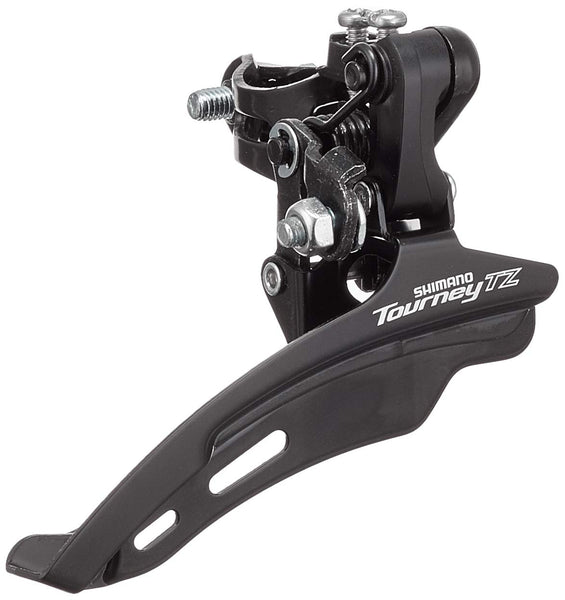 Shimano FD-TZ500 6-speed MTB front derailleur, down swing, top