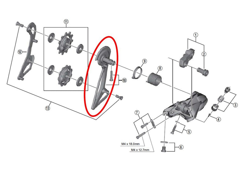 Shimano RD-R9100 outer plate and plate stopper pin