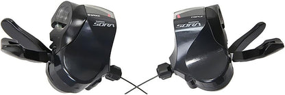 Shimano SL-R3000 Sora 9 speed shift levers for flat bar, triple