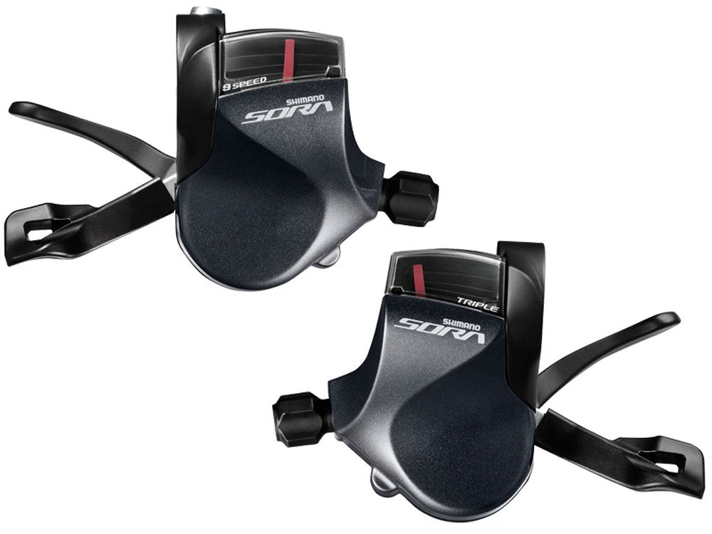 Shimano SL-R3000 Sora 9 speed shift levers for flat bar, triple
