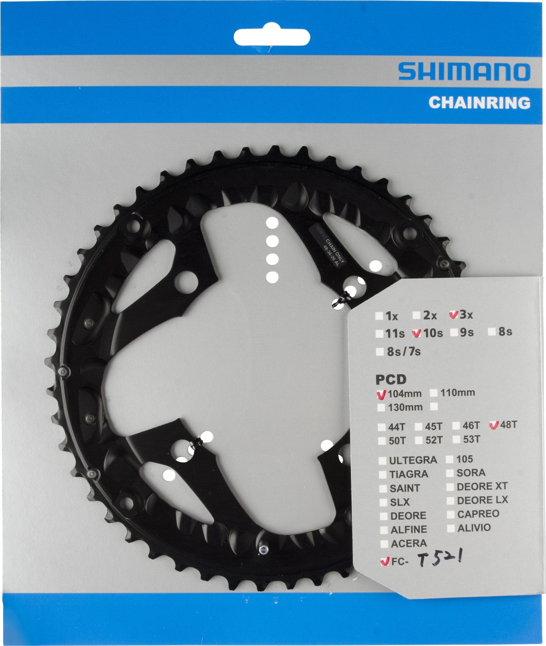 Shimano FC-T521 chainring 36T-AL, black