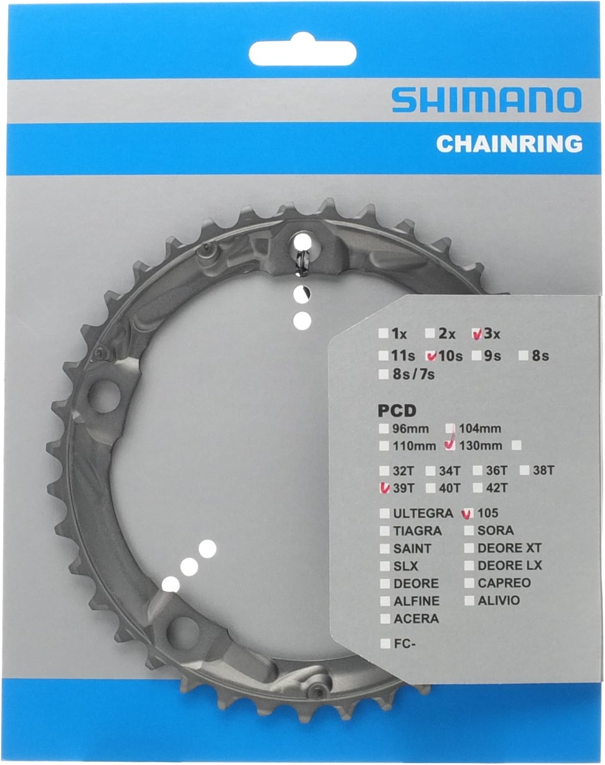 Shimano FC-5703-S chainring 39T D-type, silver