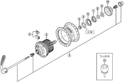 Shimano DH-3D35-QR cone with dust cover, M11 x 12.1 mm