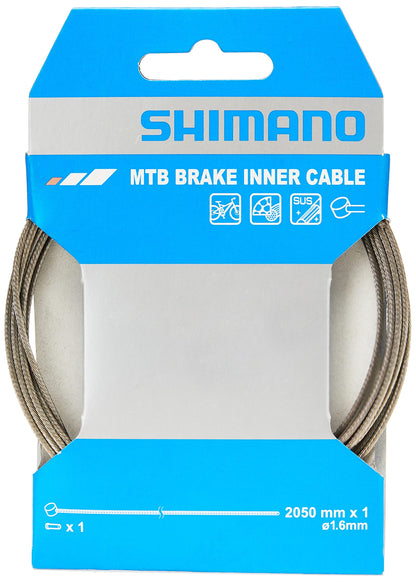 Shimano MTB stainless steel inner brake wire,1.6 x 2050 mm, single