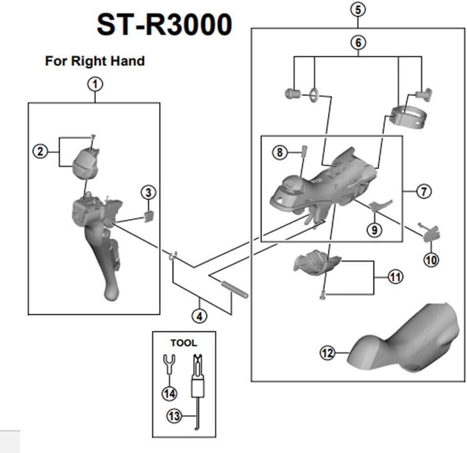 Shimano ST-R3000 right hand name plate and screw