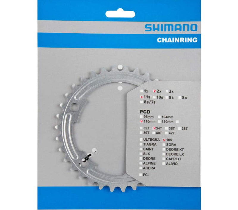 Shimano FC-5800 chainring 34T-MA for 50-34T, silver