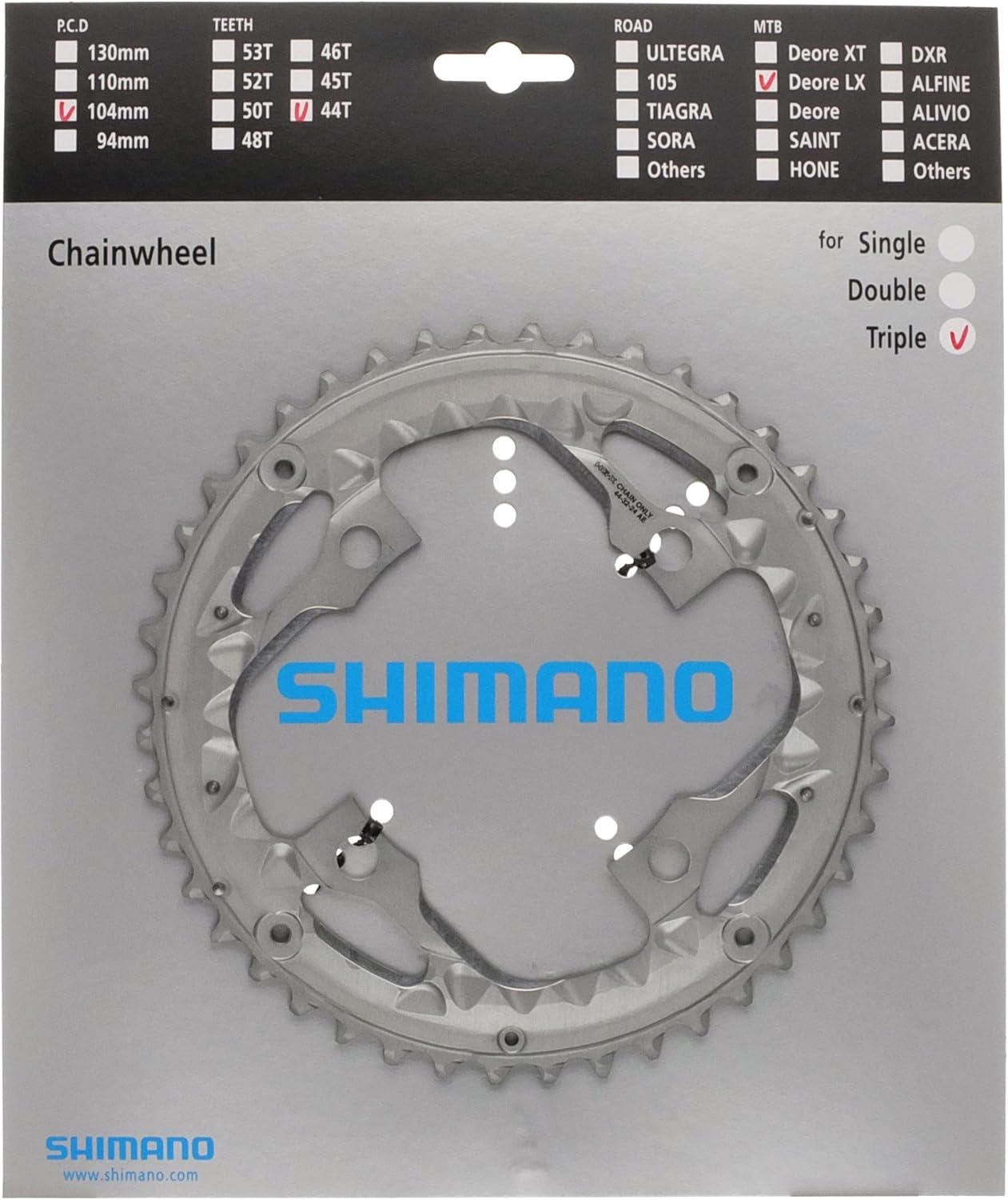 Shimano FC-T671 chainring 44T-AE for chain guard, silver