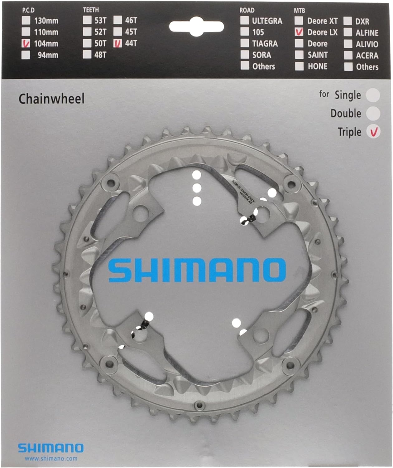 Shimano FC-T671 chainring 44T-AE for chain guard, silver