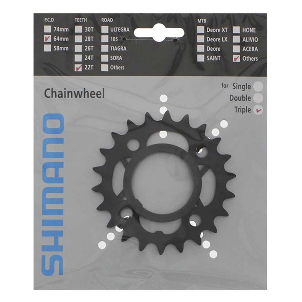 Shimano FC-M391 chainring, 22T, black with chain protector