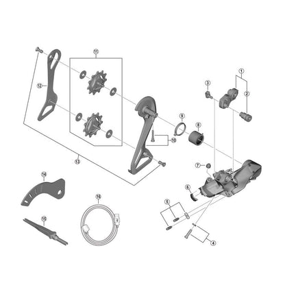 Shimano RD-R9250 bracket axle unit for normal type