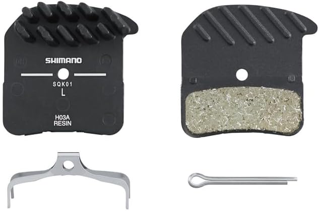 Shimano H03A disc pads and spring, alloy back with cooling fins, resin