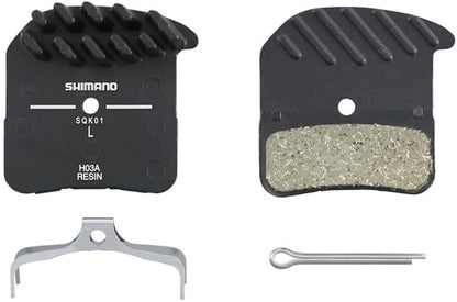 Shimano H03A disc pads and spring, alloy back with cooling fins, resin