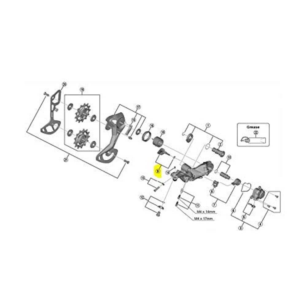 Shimano RD-M9100 switch lever unit and fixing plate