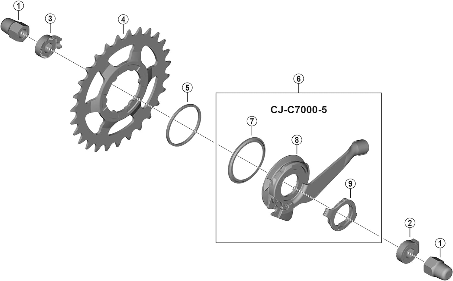 Shimano CS-C7000 Nexus Inter-5 sprocket wheel - 27T
