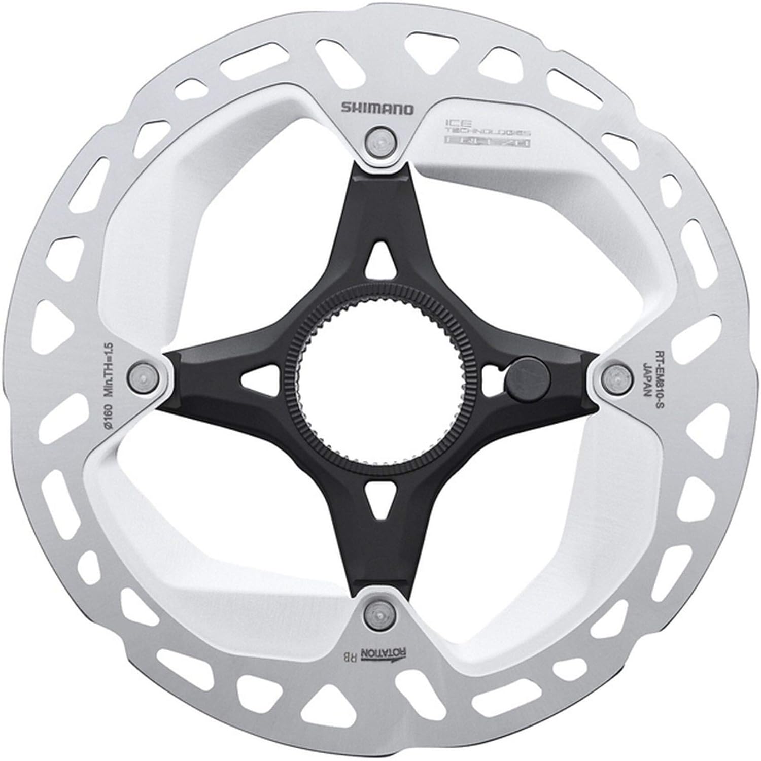 Shimano RT-EM810 Steps rotor, internal lockring and magnet, Ice Tech, 160 mm