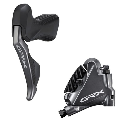 Shimano ST-RX815 GRX Di2 11-speed STI bled with BR-RX810 calliper, right front