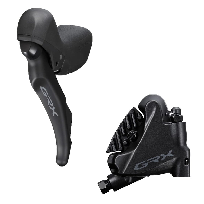Shimano ST-RX600 GRX 2-speed STI bled with BR-RX400 flat mount calliper, left rear