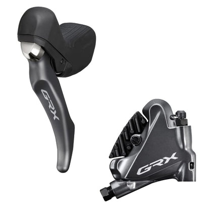 Shimano BL-RX810 GRX hydraulic disc brake lever bled with BR-RX810 calliper, left rear