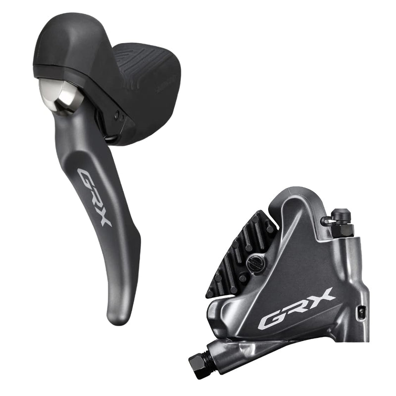 Shimano BL-RX810 GRX hydraulic disc brake lever bled with BR-RX810 calliper, left rear