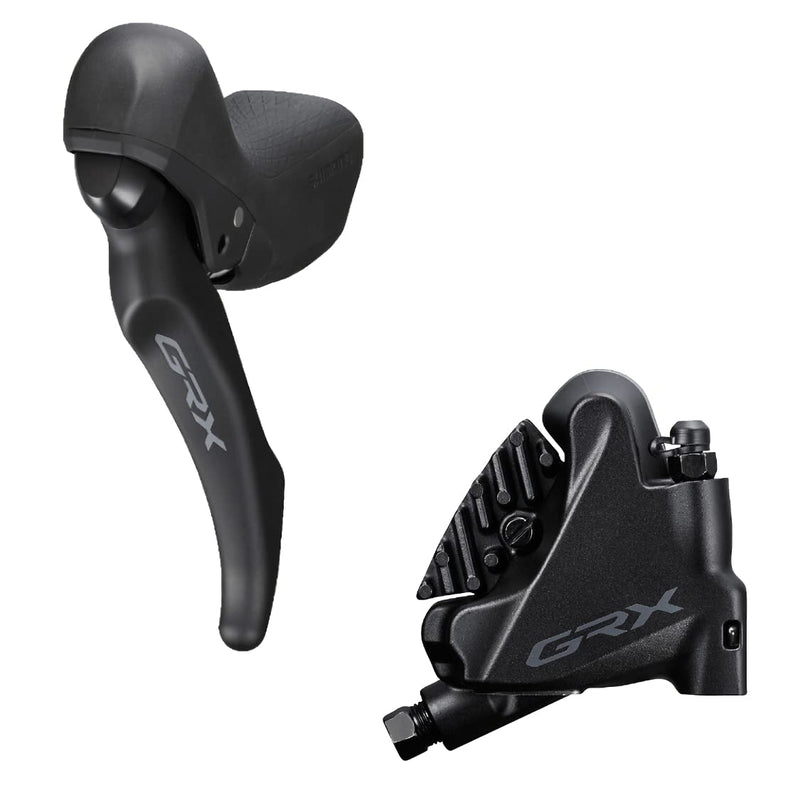 Shimano BL-RX600 GRX hydraulic disc brake lever bled with BR-RX400 calliper, left rear