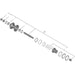 Shimano FH-MT901-B complete hub axle, 148 mm