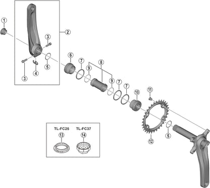 Shimano FC-MT610 chainring, 32T