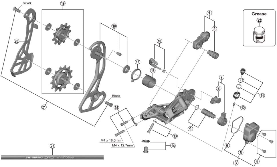 Shimano RD-RX810 pulley bolt set