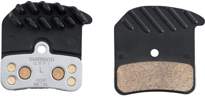 Shimano H03C disc pads and spring, alloy/stainless back with cooling fins, metal sintered