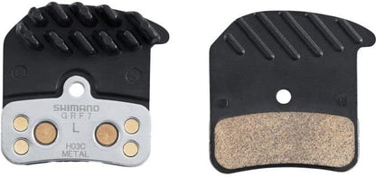 Shimano H03C disc pads and spring, alloy/stainless back with cooling fins, metal sintered