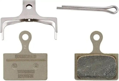 Shimano K05TI-RX disc pads and spring, titanium back, resin