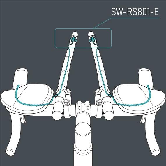 Shimano SW-RS801-TT extension handlebar switches, E-tube with 740 mm wire, pair