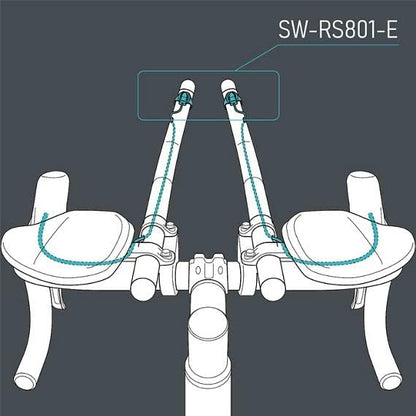 Shimano SW-RS801-TT extension handlebar switches, E-tube with 740 mm wire, pair