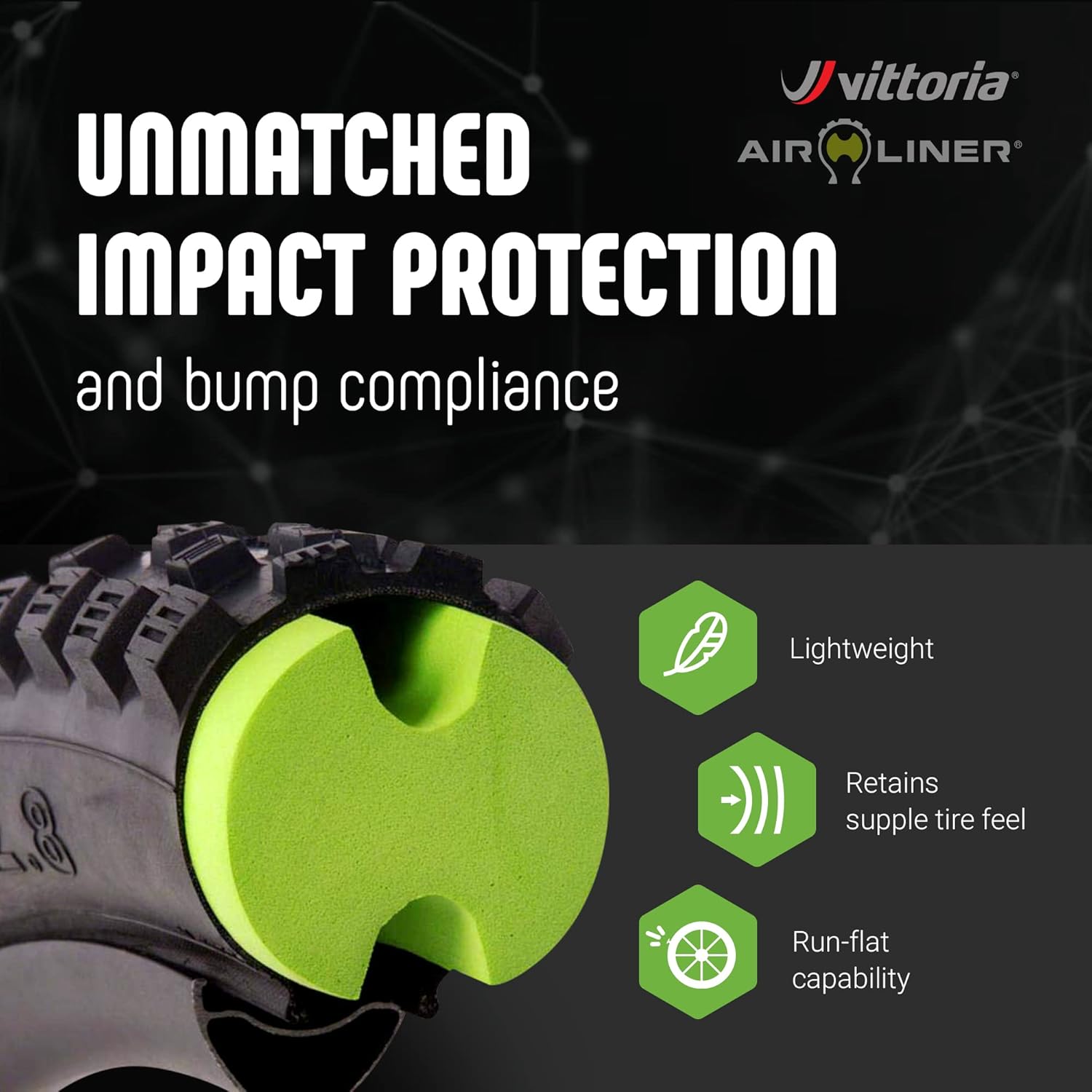 Vittoria Air-Liner Tyre Insert Size Xl 55mm Green (2.7 - 4.0)