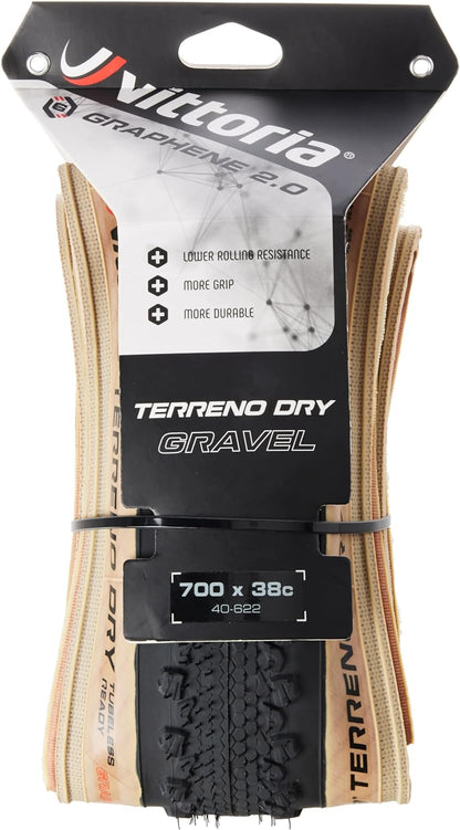 Vittoria Terreno Dry 700x38c Gravel Black Tan G2.0 Tyre