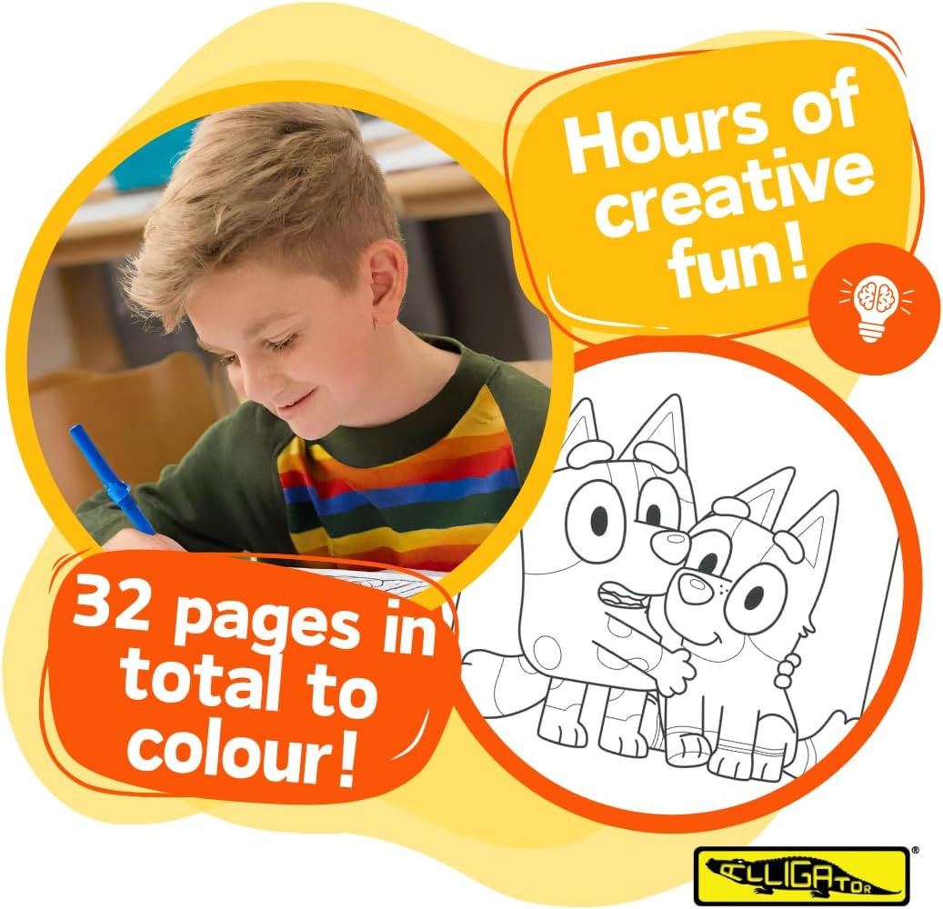 Alligator - Bluey Play Pack, libri da colorare per bambini, include matite colorate, libro bluey, libro da colorare, libri da colorare, libri da colorare per bambini, libro da colorare