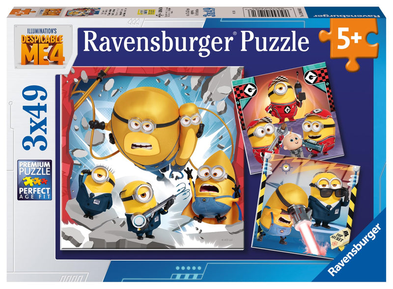Ravensburger Despicable Me 4 Minions Jigsaw Puzzles for Kids Age 5 Years Up - 3x 49 Pieces - 2024 Film