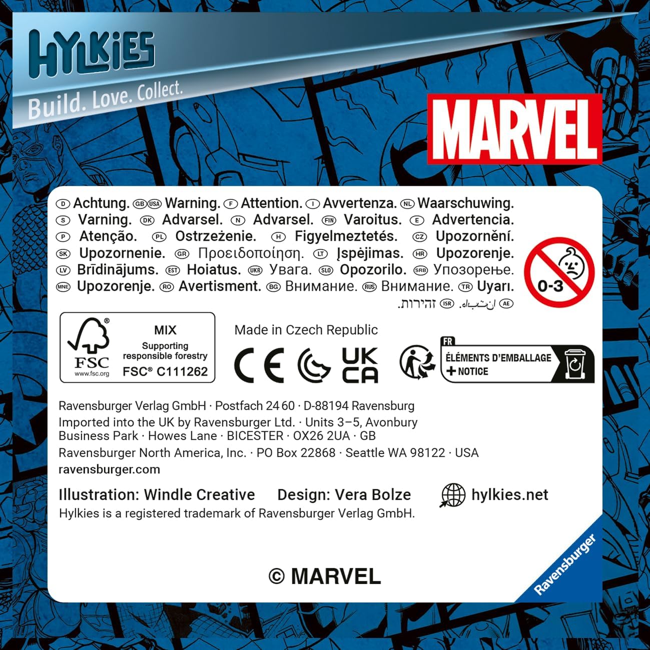 Ravensburger 12001156 Marvel Hylkies Figures Captain Collectable Toys and Gifts for Kids and Adults Age 6 Years Up-3D Jigsaw Puzzles-Avengers, Red, One Size