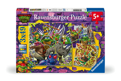 Ravensburger 12004012 Teenage Mutant Ninja Turtles TMNT Toys-3x 49 Piece Jigsaw Puzzles for Kids Age 5 Years Up, Multicolour, One Size