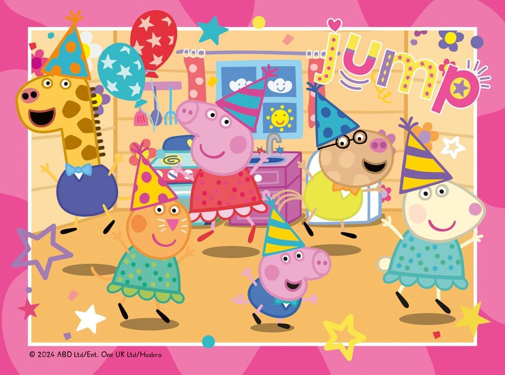 Ravensburger 12004016 Peppa Pig Toys for 3 Year Olds-4 in a Box Jigsaw Puzzles-12, 16, 20, 24 Piece-2024 Edition, Multicolour, One Size